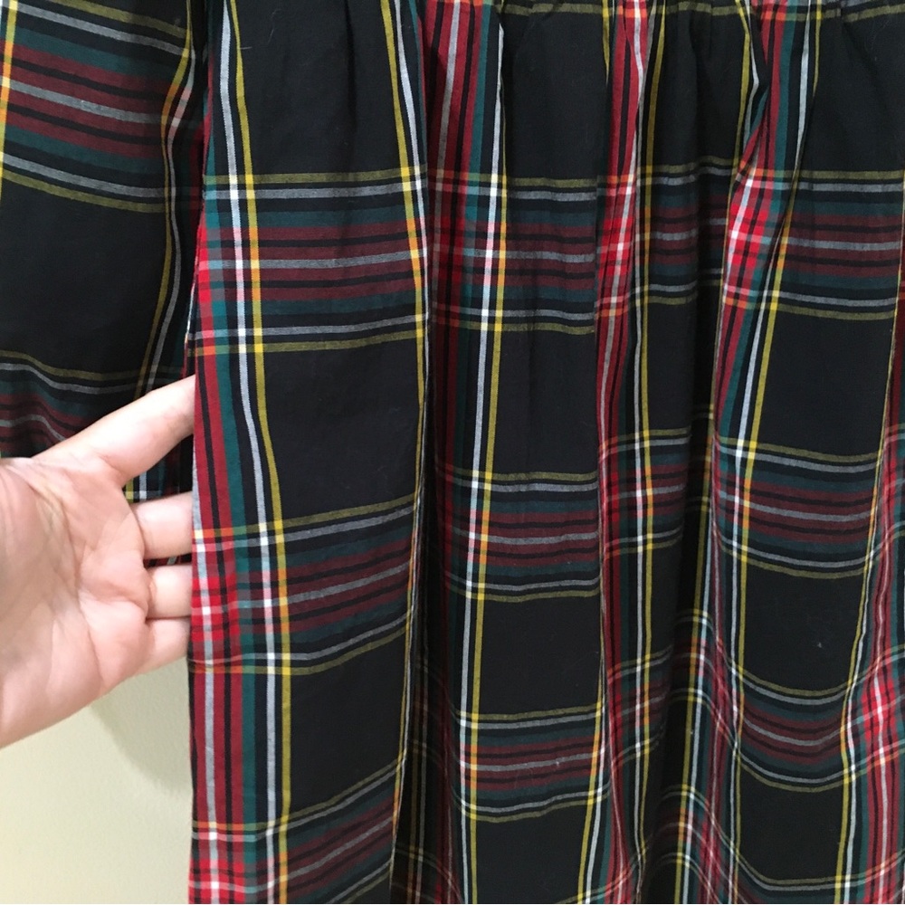 J.Crew Midi Dress Women S Tartan Plaid Smocked Square Neck Long Sleeve BM070 New - Picture 7 of 10